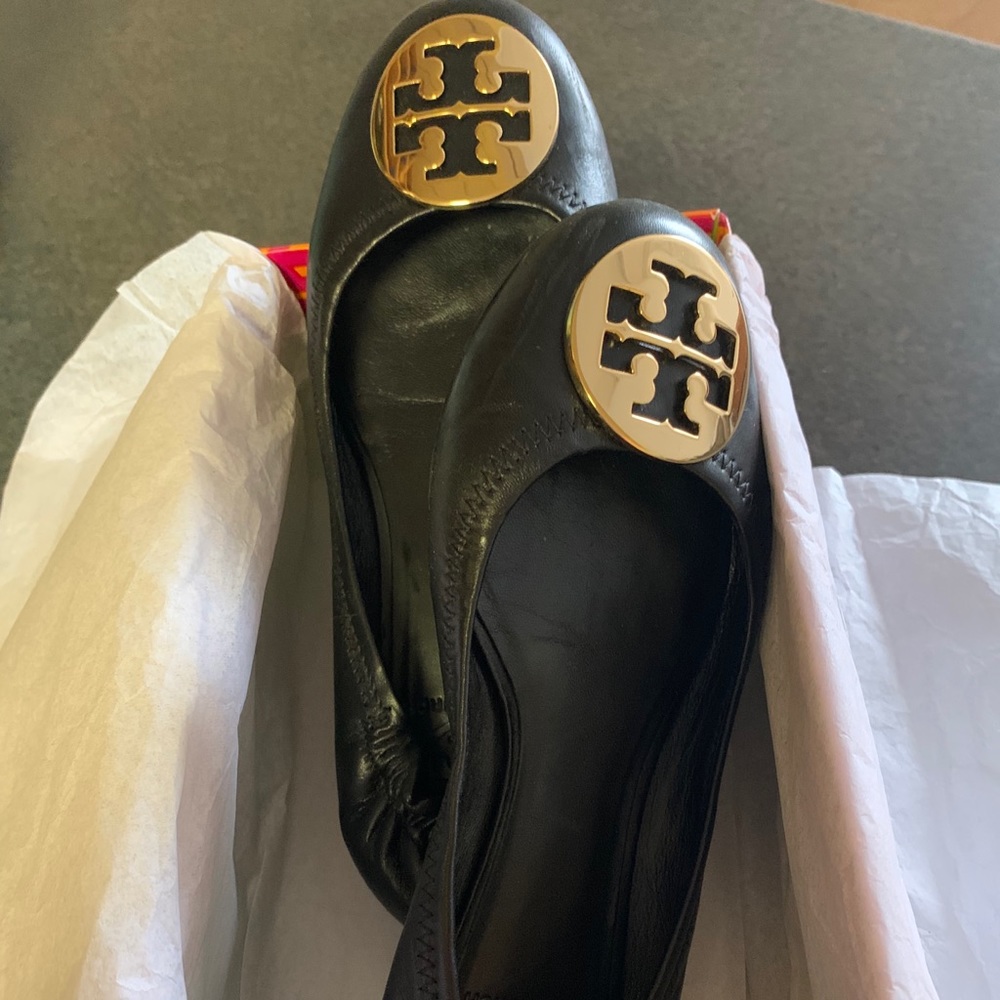 Tory Burch Classic Reva Ballet Flats (Gold)